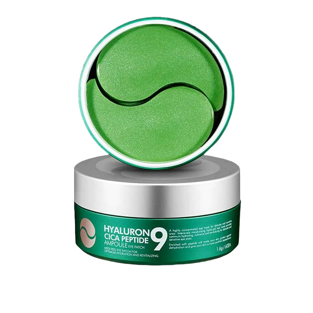 MEDIPEEL+ Hyaluronic Cica Peptide 9 Ampoule Eye Patch paakių pagalvėlės su peptidais ir centelės kompleksu